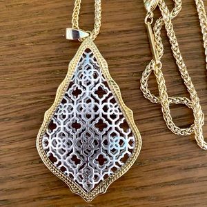 Kendra Scott Aiden Gold with silver Filigree Necklace